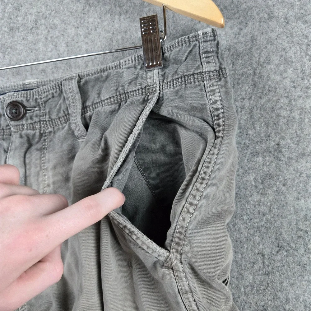 American Eagle Cargo Shorts Mens 32 Gray Longboard Flat Front Skater Faded